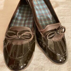 L.L. Bean Women’s Brown Patent Leather Duck Ballet Flats Slip On Shoes